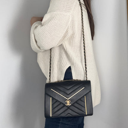 Sac Chanel Chevrons Noir