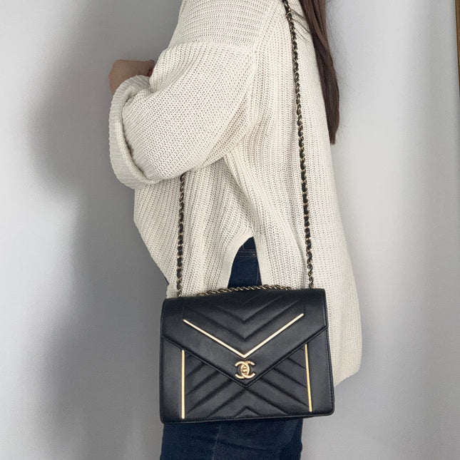 Sac Chanel Chevrons Noir