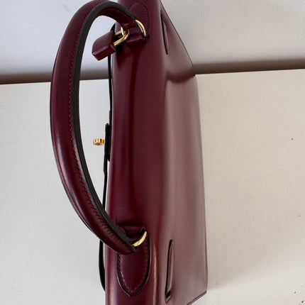 Sac Hermès Kelly 32 box Bordeaux