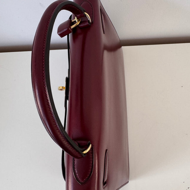 Sac Hermès Kelly 32 box Bordeaux