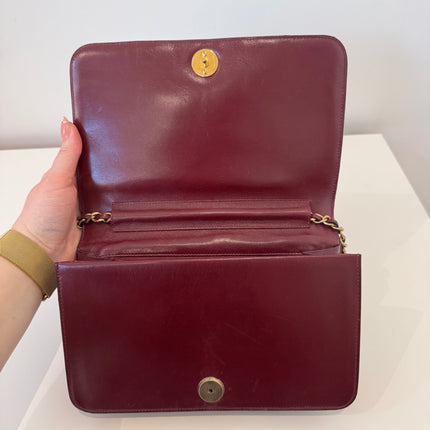 Sac Chanel Épaule Vintage Bordeaux