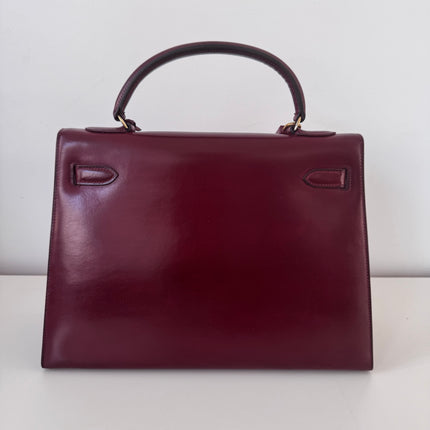 Sac Hermès Kelly 32 box Bordeaux