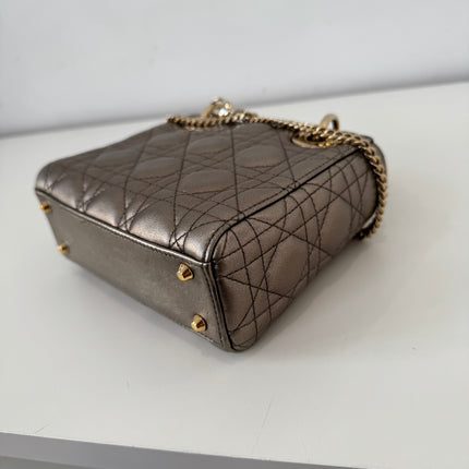 Sac Dior Mini Lady Dior bandoulière Mordoré