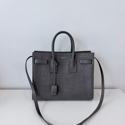 Sac de Jour Saint Laurent Croco Gris Small