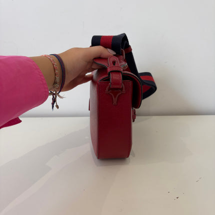 Sac Gucci Horsebit 1955 PM Cuir Rouge Éteint