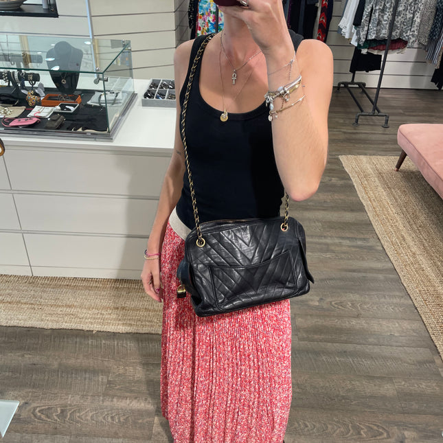 Sac Caméra vintage Chanel Noir