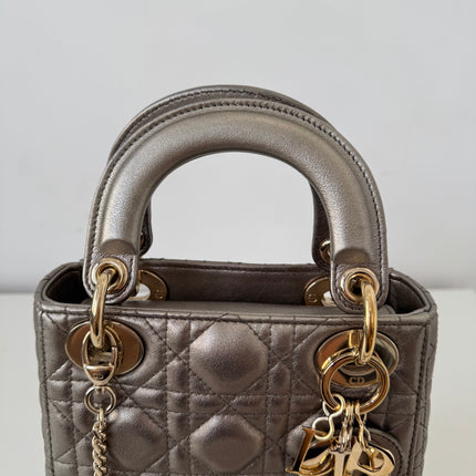 Sac Dior Mini Lady Dior bandoulière Mordoré