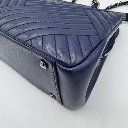 Sac Chanel Cabas Chevrons Bleu Marine