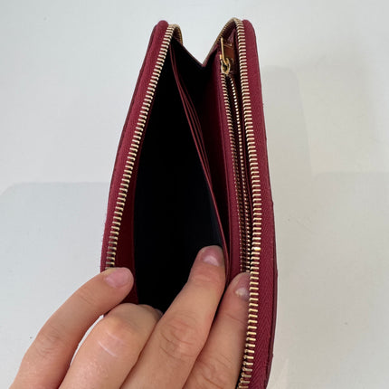 Portefeuille Saint Laurent Cassandre zip Bordeaux