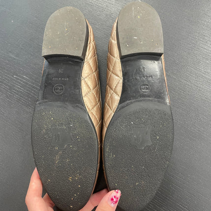 Ballerines Chanel Matelassées Bronze T39