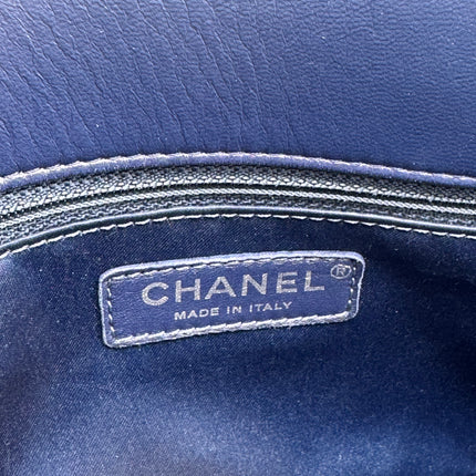 Sac Chanel Cabas Chevrons Bleu Marine