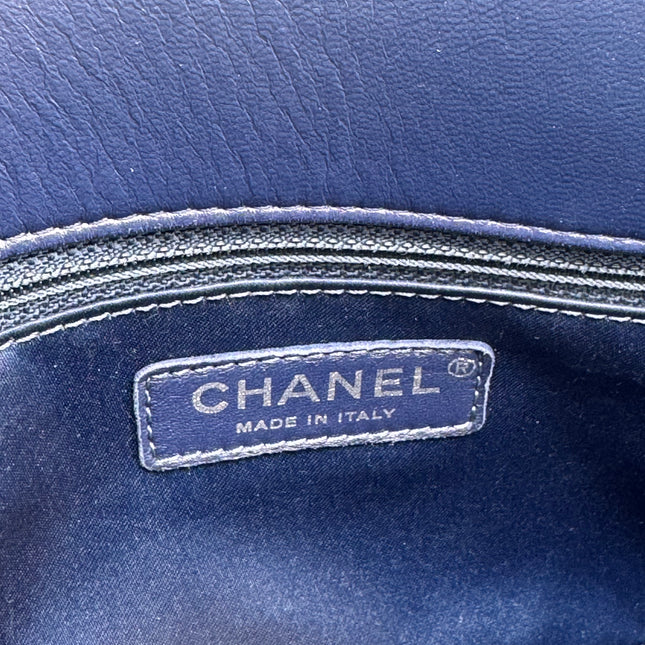 Sac Chanel Cabas Chevrons Bleu Marine