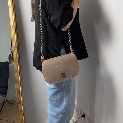 Sac Chanel demie lune marron glacé
