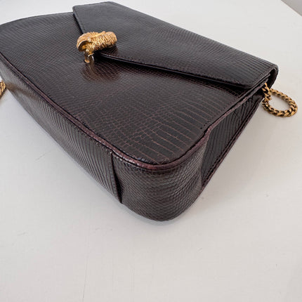 Sac Dior Vintage lézard marron