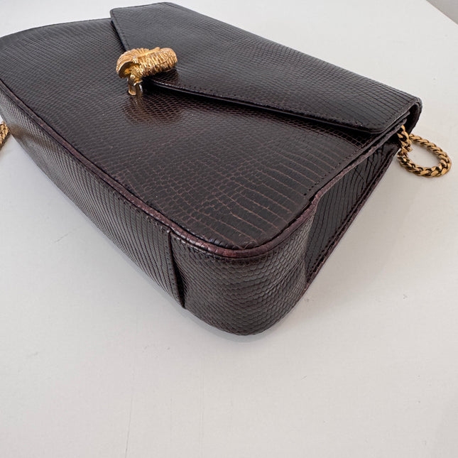 Sac Dior Vintage lézard marron