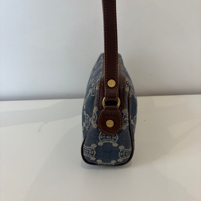 Sac Celine épaule toile bleu jean