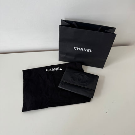 Portefeuille Chanel CC Caviar noir