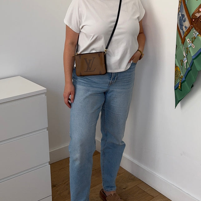 Sac pochette double zip Louis Vuitton reverse