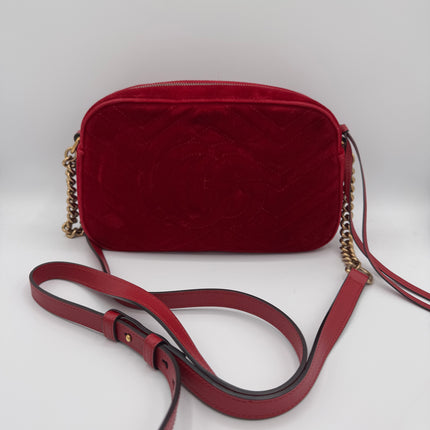 Sac Gucci GG Marmont Velours Velvet Rouge