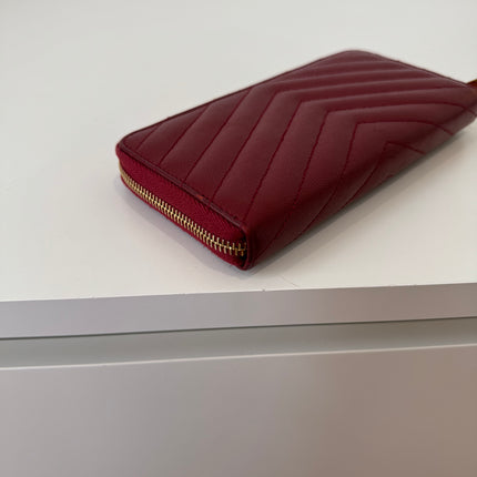Portefeuille Saint Laurent Cassandre zip Bordeaux
