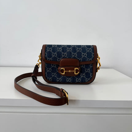 Sac Gucci Horsebit 1955 PM Denim
