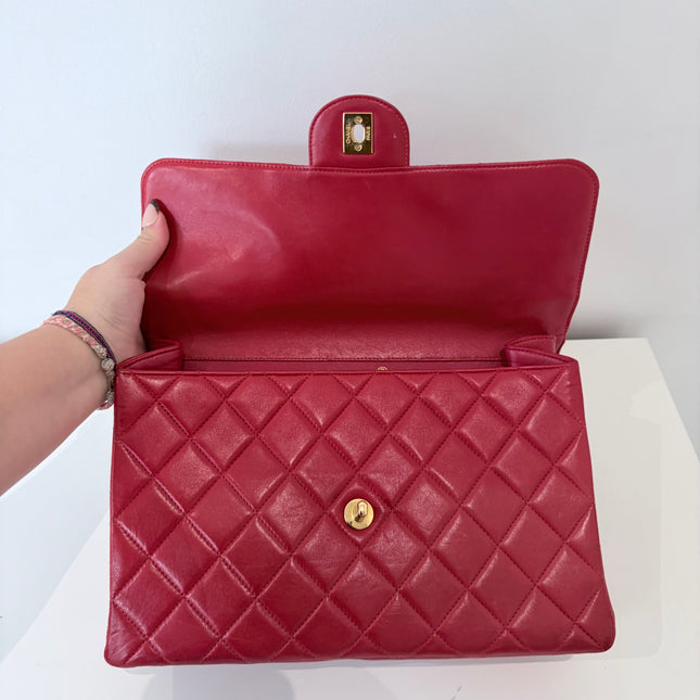 Sac Chanel Maxi timeless Double vintage Rouge