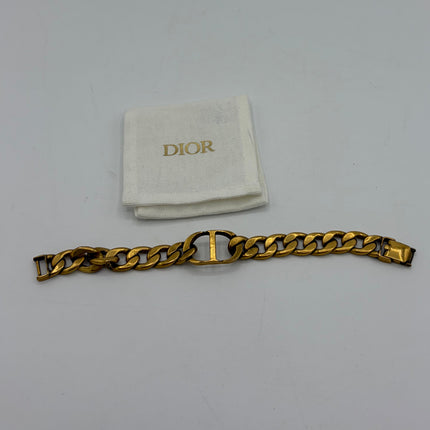 Bracelet Dior CD métal doré vieilli