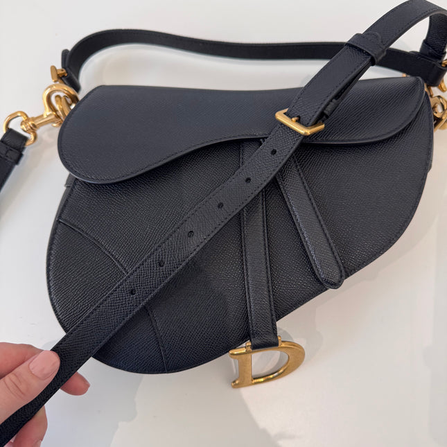 Sac Saddle Dior Moyen Noir Bandoulière