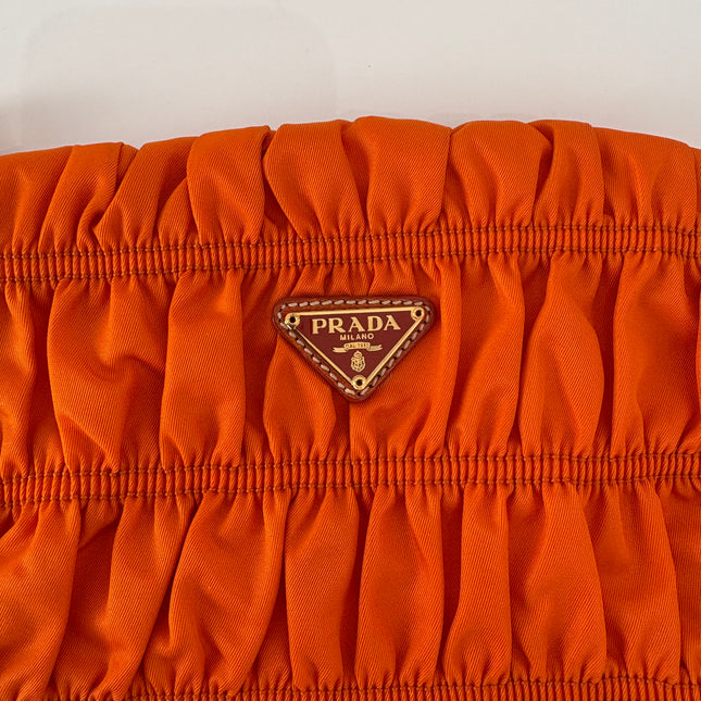 Sac Prada gaufre nylon papaya