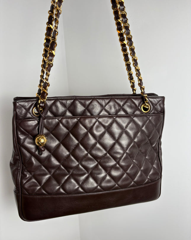 Sac Chanel shopping chocolat
