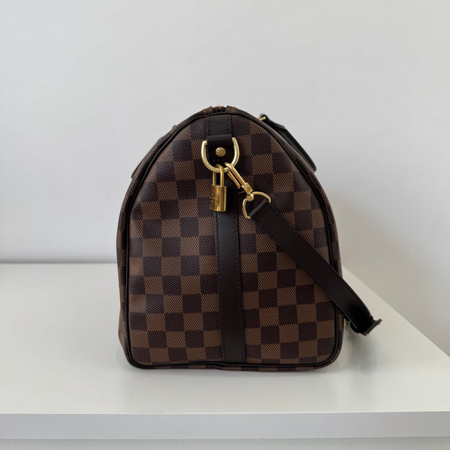 Sac Louis Vuitton Speedy 35 bandoulière damier ébène