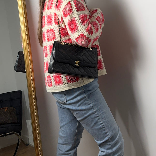 Sac Chanel vintage fermoir bicolore