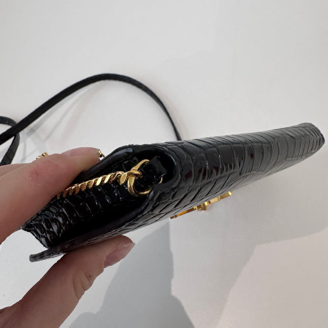 Sac saint Laurent Phone case enbossé crocodile