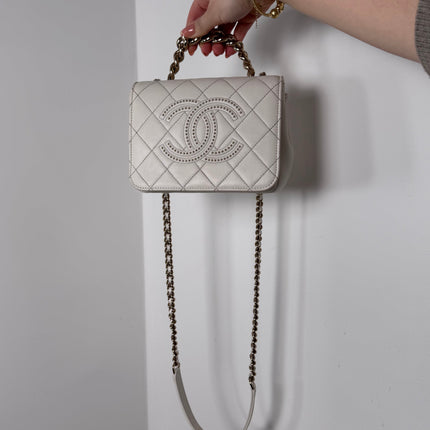 Sac Chanel caméra blanc cassé