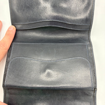 Portefeuille Céline vintage marine fermoir calèche