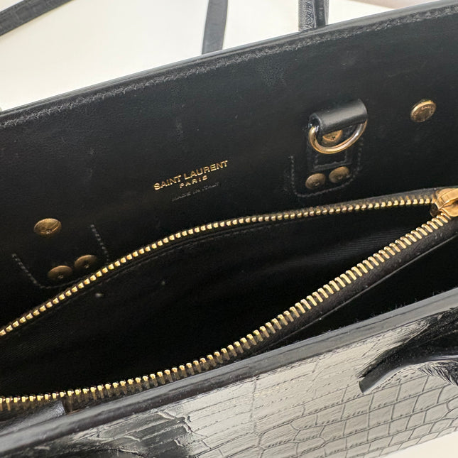 Sac de jour Saint Laurent embossé crocodile baby