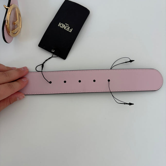 Ceinture Fendi rose réversible