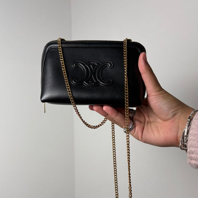Sac Celine Clutch cuir noir