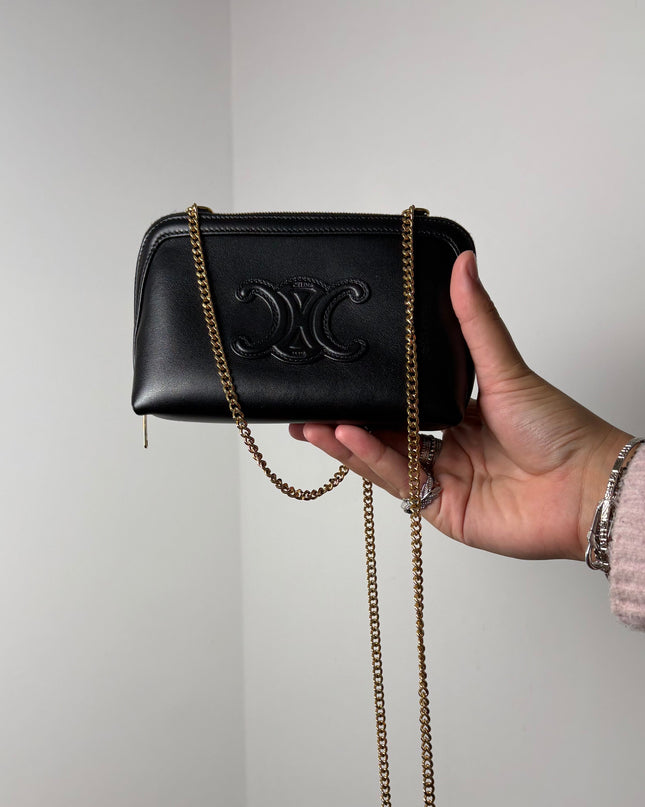 Sac Celine Clutch cuir noir