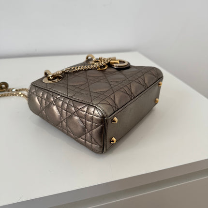 Sac Dior Mini Lady Dior bandoulière Mordoré