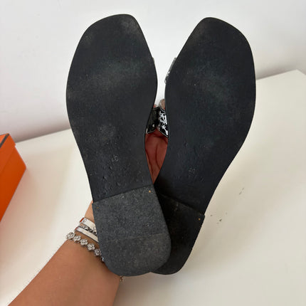 Sandales Hermès Oran Noir et Blanc T40