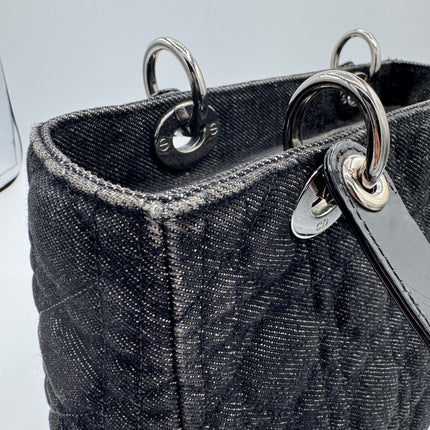 Sac Lady Dior Medium Tissu Jean Noir Dior