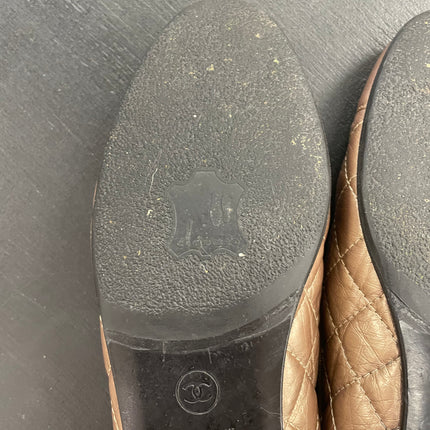 Ballerines Chanel Matelassées Bronze T39