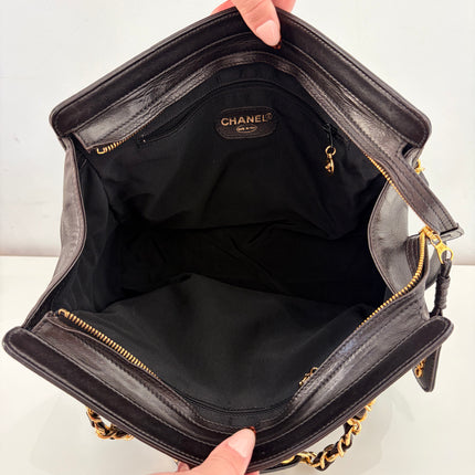 Sac Cabas Chanel CC dark brown épaule