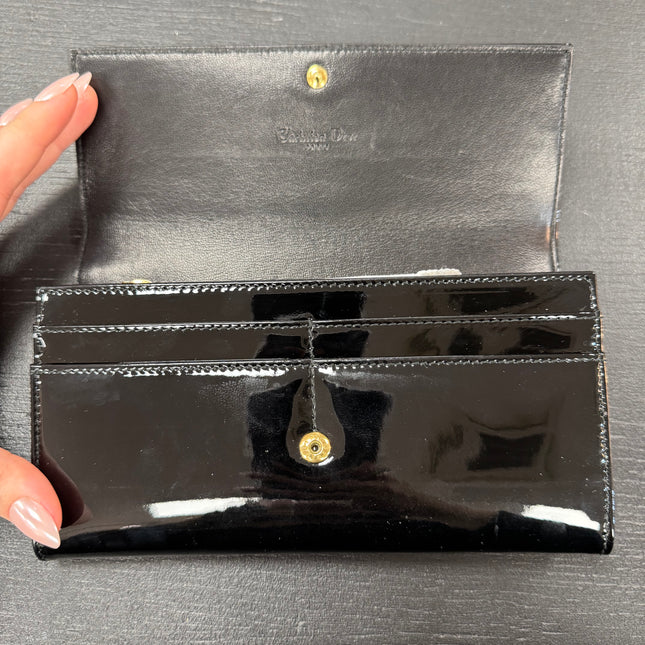 Portefeuille Noir Vernis Dior