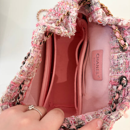 Sac à dos Chanel Gabrielle tweed rose