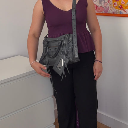 Sac Balenciaga City Small gris foncé