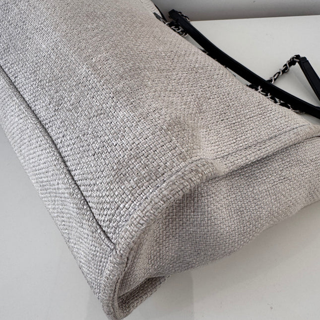 Sac Chanel Deauville medium toile écrue