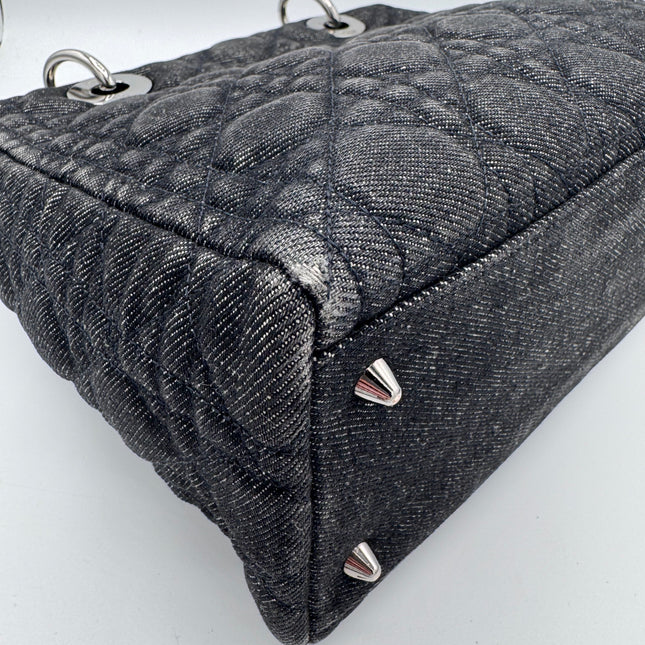 Sac Lady Dior Medium Tissu Jean Noir Dior