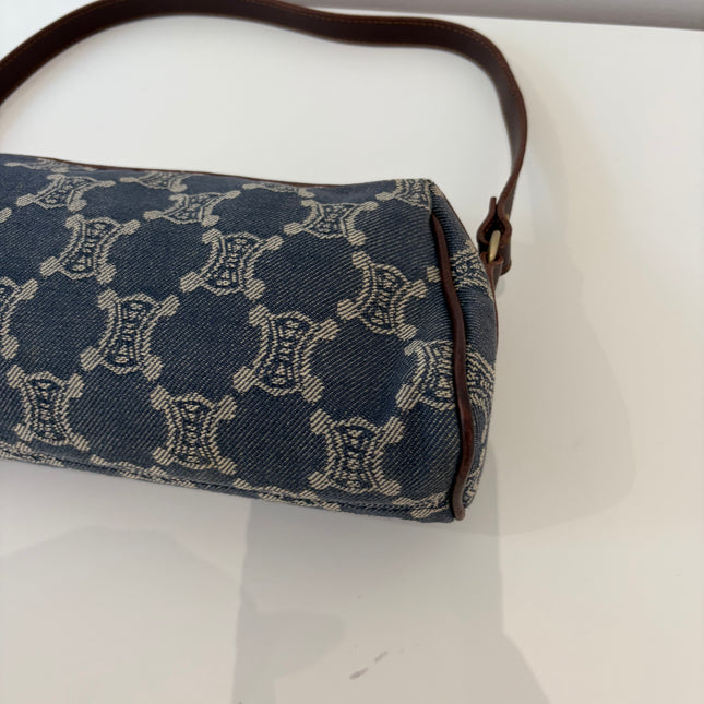 Sac Celine épaule toile bleu jean